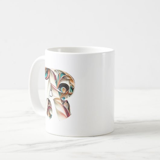 Farbiger Brief R Personalisierte Umarmung Kaffeetasse (Vorderseite Links)