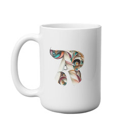 Farbiger Brief R Personalisierte Umarmung Kaffeetasse