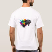 Farbiger brüllender schwarzer Panther Moderne Kuns T-Shirt (Rückseite)