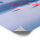 Farbiger Buchstabe M mit Schmetterlingen Poster (Ecke)