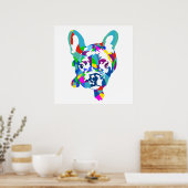 Farbiger Bulldog-Hündchen Poster (Küche)