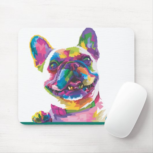 Farbiger Bulldogge Mousepad (Mit Mouse)