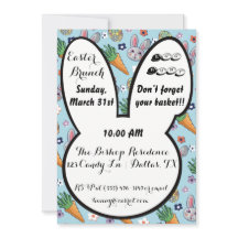 Farbiger Cartoon Bunny Carrot & Ostereier Blüte