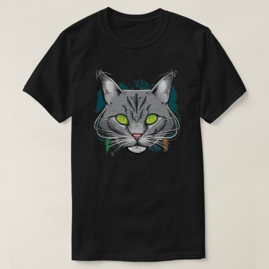 Farbiger Cartoon Cat T - Shirt (Design vorne)