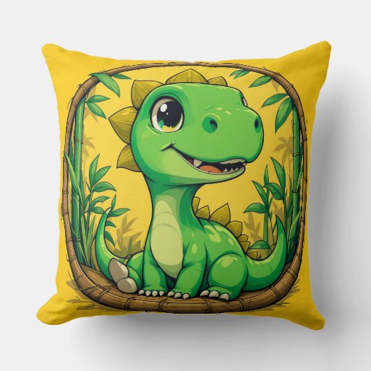 Farbiger Cartoon Dinosaurier Kissen (Vorderseite)