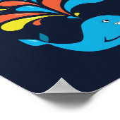 Farbiger Cartoon glücklicher Whale Kids Custom Tex Poster (Ecke)