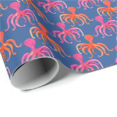 Farbiger Cartoon Octopus Wasserfarben Muster Geschenkpapier (Rolleneckpunkt)
