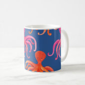 Farbiger Cartoon Octopus Wasserfarben Muster Kaffeetasse (VorderseiteRechts)