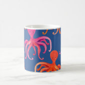 Farbiger Cartoon Octopus Wasserfarben Muster Kaffeetasse (Mittel)