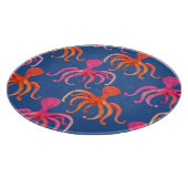 Farbiger Cartoon Octopus Wasserfarben Muster Schneidebrett (Ecke)