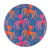 Farbiger Cartoon Octopus Wasserfarben Muster Schneidebrett (Vorderseite)