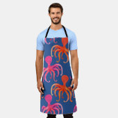 Farbiger Cartoon Octopus Wasserfarben Muster Schürze (Getragen)
