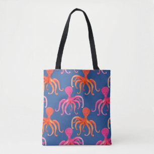 Farbiger Cartoon Octopus Wasserfarben Muster Tasche