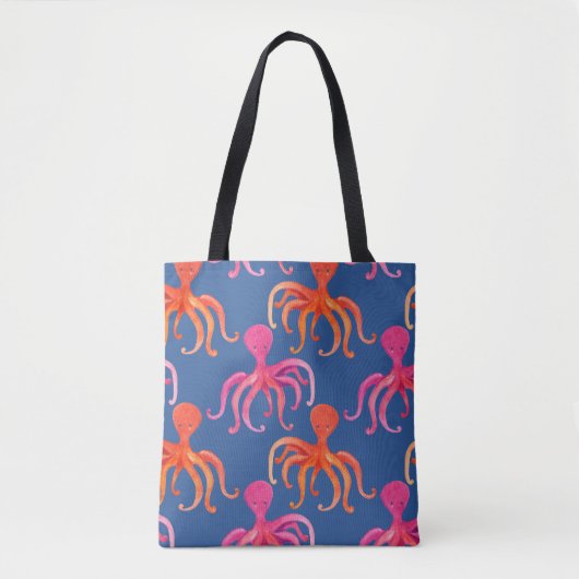 Farbiger Cartoon Octopus Wasserfarben Muster Tasche (Vorderseite)