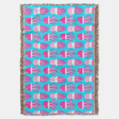 Farbiger Cartoon Pink Jellyfish Muster Decke (Vorderseite Vertikal)