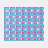Farbiger Cartoon Pink Jellyfish Muster Fleecedecke (Vorderseite (Horizontal))
