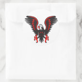 Farbiger Cartoon Roter und Schwarzer Adler Runder Aufkleber (Tasche)