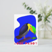 Farbiger Cartoon Toucan Postkarte (Stehend Vorderseite)