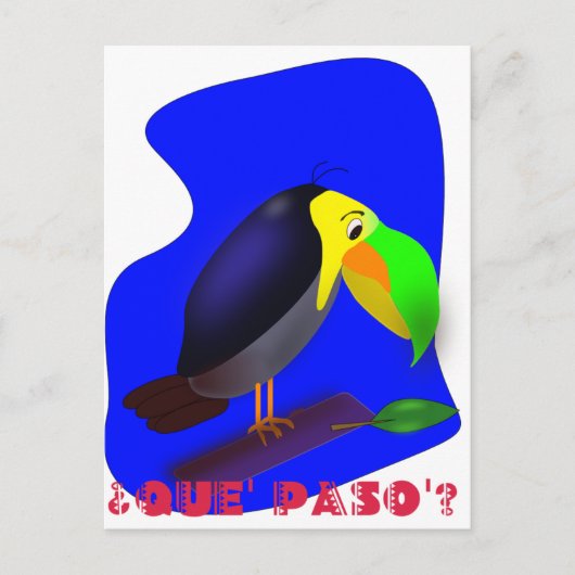Farbiger Cartoon Toucan Postkarte (Vorderseite)