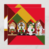 Farbiger Cartoon Weihnachts-Weihnachtskarte (Vorne/Hinten)