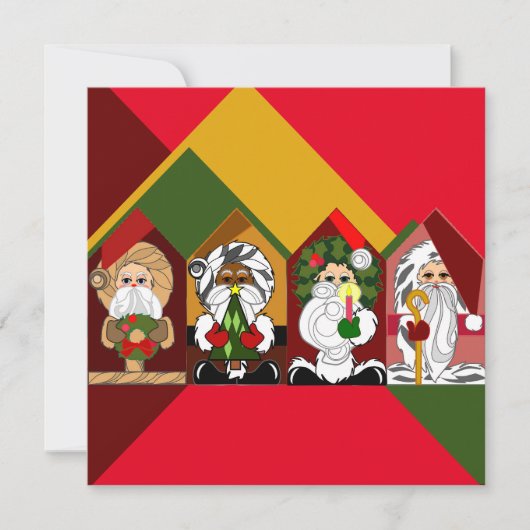 Farbiger Cartoon Weihnachts-Weihnachtskarte (Vorderseite)