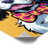 Farbiger Cavalier King Charles Spaniel Pop Art Poster (Ecke)