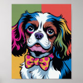Farbiger Cavalier King Charles Spaniel Pop Art Poster (Vorne)