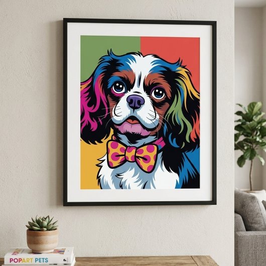 Farbiger Cavalier King Charles Spaniel Pop Art Poster