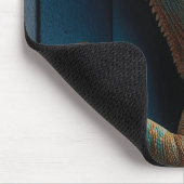 Farbiger Chamäleon auf Regenbogenhintergrund Mousepad (Ecke)
