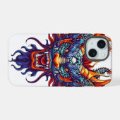 Farbiger chinesischer Drache iPhone 15 Hülle (Rückseite (Horizontal))