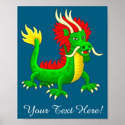 Farbiger chinesischer Drache  Poster (Vorne)