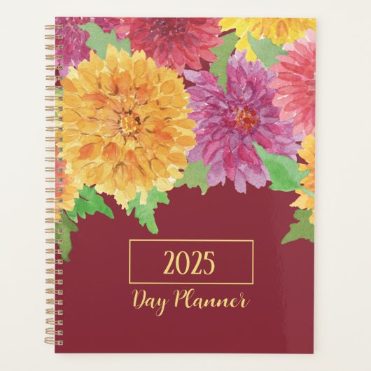 Farbiger Chrysanthemum Wasserfarbenplaner Planer (Vorderseite)