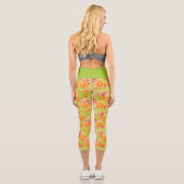 Farbiger Citrus-benutzerdefinierter Text Capri Leggings (Rückseite)