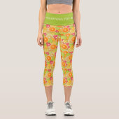 Farbiger Citrus-benutzerdefinierter Text Capri Leggings (Vorderseite)