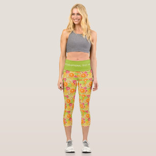 Farbiger Citrus-benutzerdefinierter Text Capri Leggings