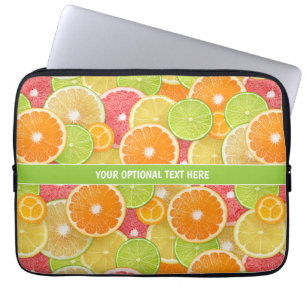 Farbiger Citrus-benutzerdefinierter Text Laptopschutzhülle