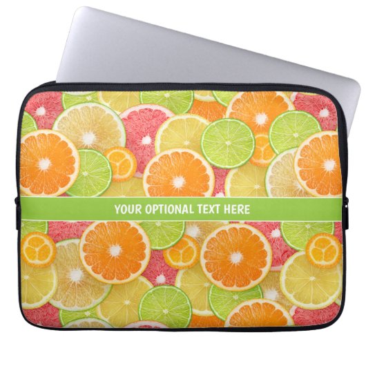 Farbiger Citrus-benutzerdefinierter Text Laptopschutzhülle (Vorderseite)
