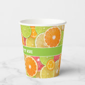 Farbiger Citrus-benutzerdefinierter Text Pappbecher (Rückseite)