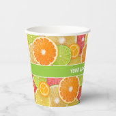 Farbiger Citrus-benutzerdefinierter Text Pappbecher (Vorderseite)
