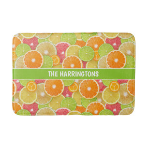 Farbiger Citrus individuelle Name Badematte