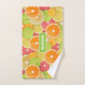 Farbiger Citrus individuelle Name Badhandtuch Set (Handtuch)