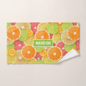 Farbiger Citrus individuelle Name Badhandtuch Set (Handtuch)