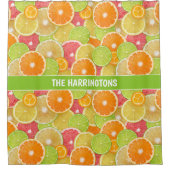 Farbiger Citrus individuelle Name Duschvorhang (Vorderseite)