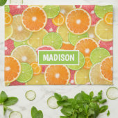 Farbiger Citrus individuelle Name Geschirrtuch (Gefaltet)