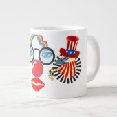 Farbiger Clown Jumbo-Tasse (Vorderseite Rechts)
