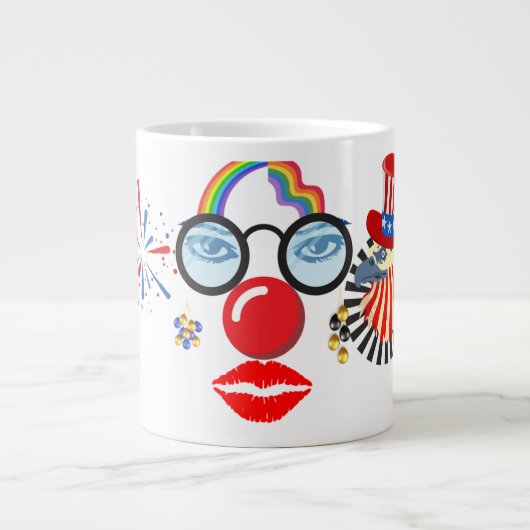 Farbiger Clown Jumbo-Tasse (Vorderseite)