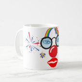 Farbiger Clown Kaffeetasse (Vorderseite Links)