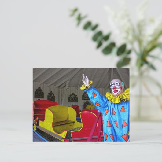 Farbiger Clown Postkarte (Stehend Vorderseite)