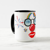 Farbiger Clown Tasse (Vorderseite Links)