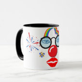 Farbiger Clown Tasse (Vorderseite Links)